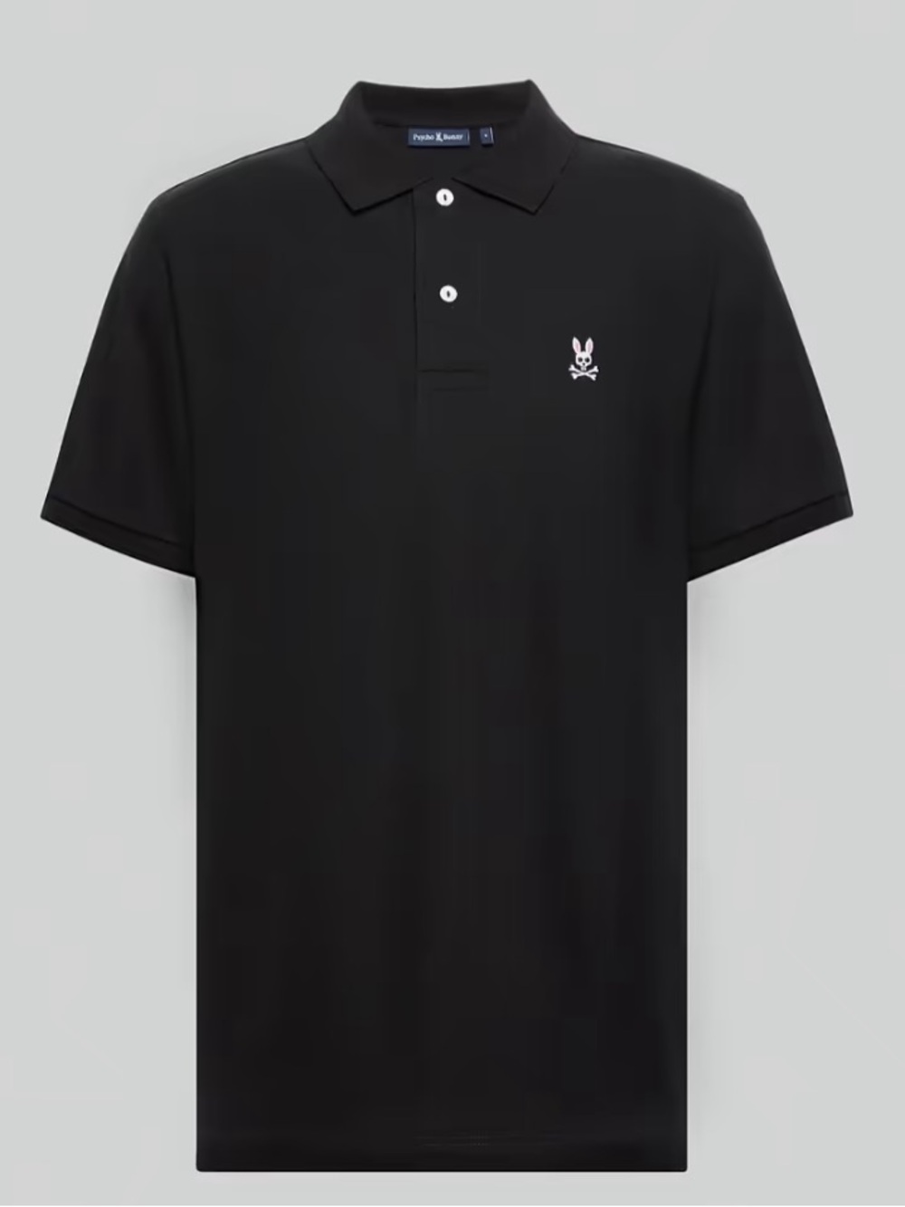 Psycho Bunny men’s Classic Pique Pima cotton polo shirt black textured
